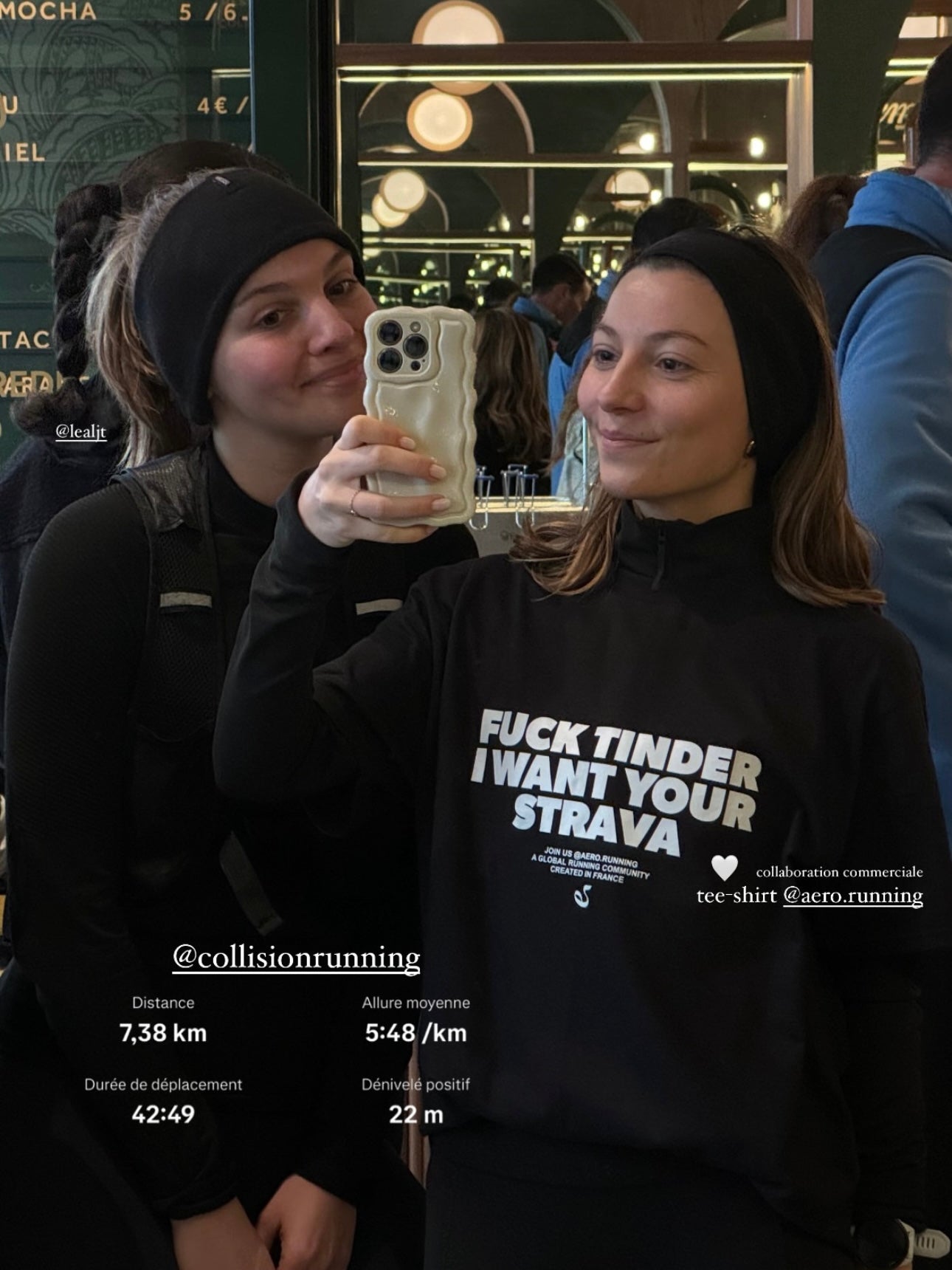 T-shirt Noir "Fuck Tinder I want your Strava"